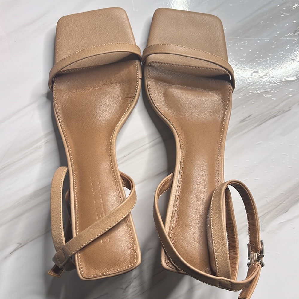 Brand new Gabrielle Union Nude ankle strapped heel